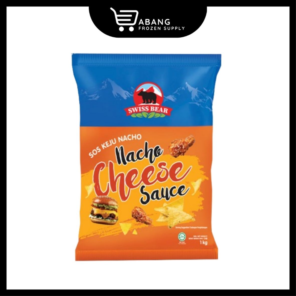 SWISS BEAR Nachos Cheese Sauce 1kg | Sos Keju Nachos 1kg