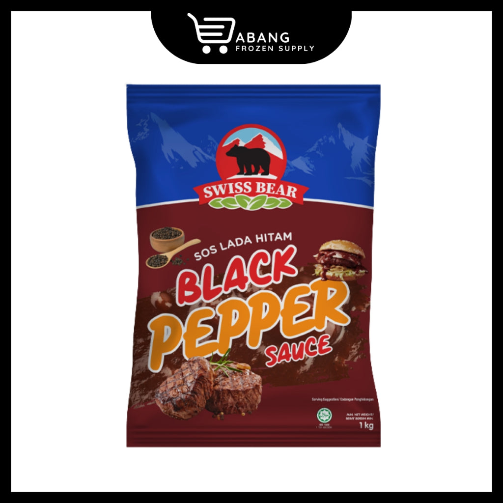 SWISS BEAR Black Pepper Sauce 1kg | Sos Lada Hitam 1kg